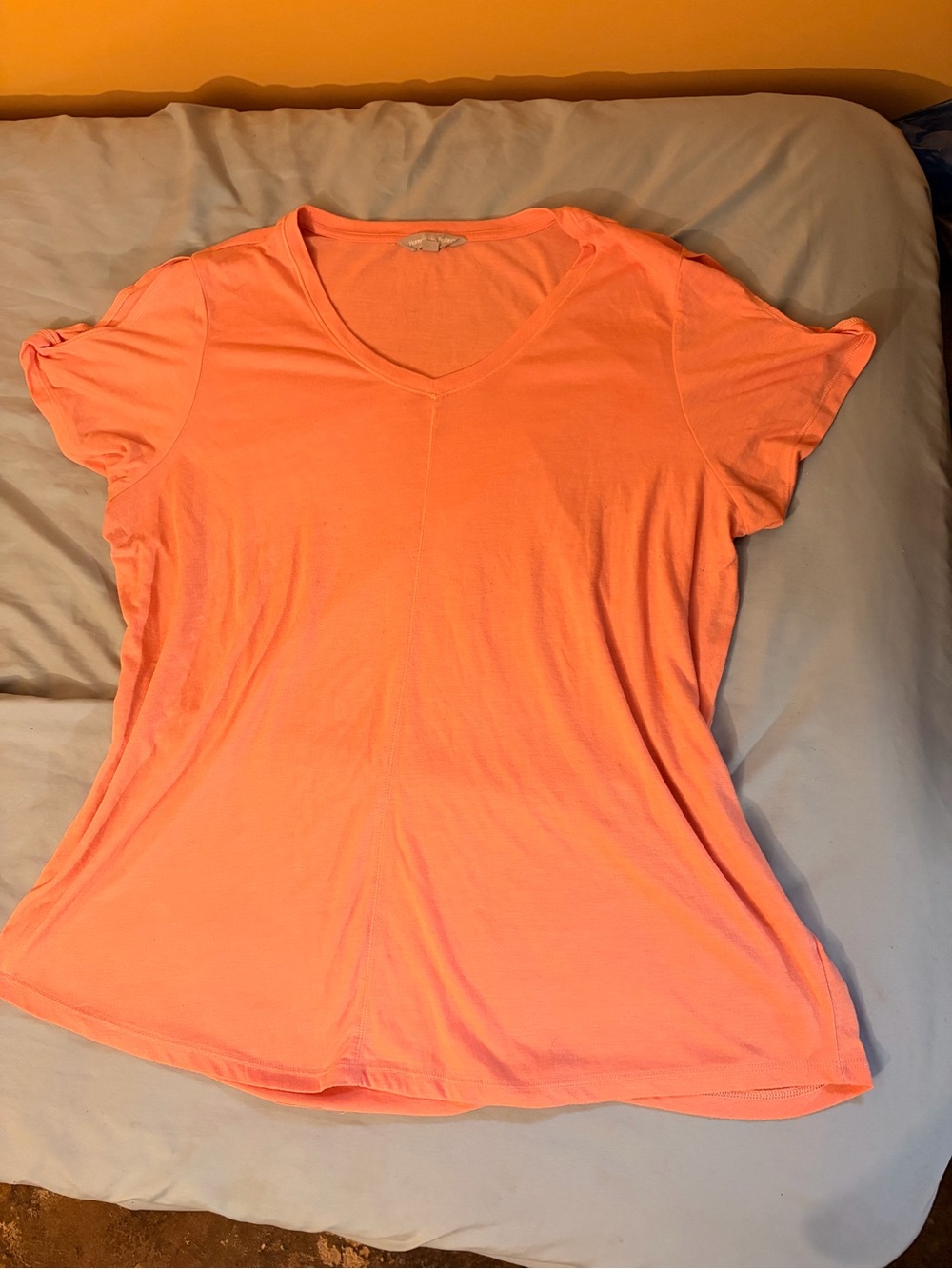 Women’s V-Neck Tee in Coral
